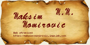 Maksim Momirović vizit kartica